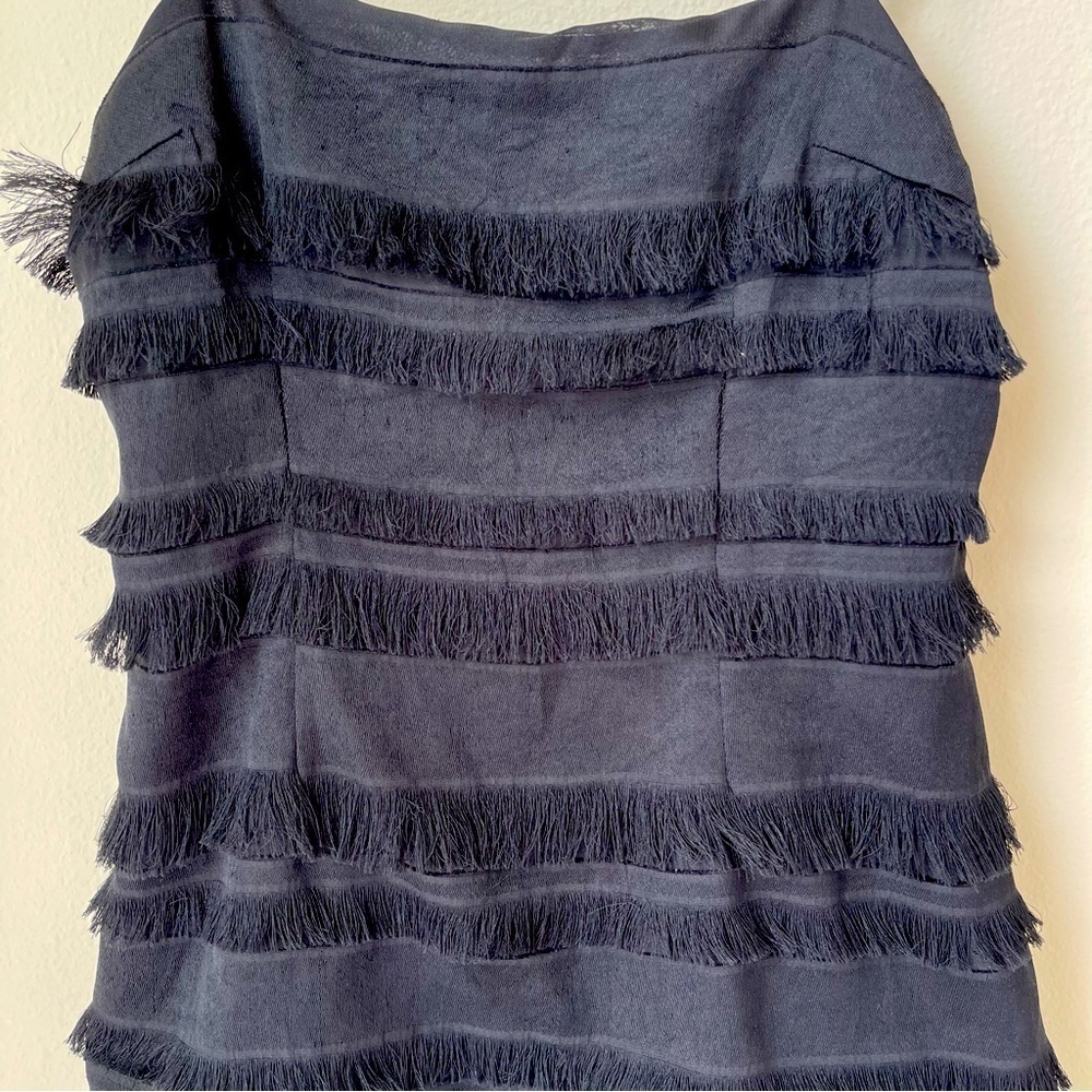 Princess Polly Molina Cotton Frill Hem Mini Little Black Dress Size 8 - Picture 4 of 8
